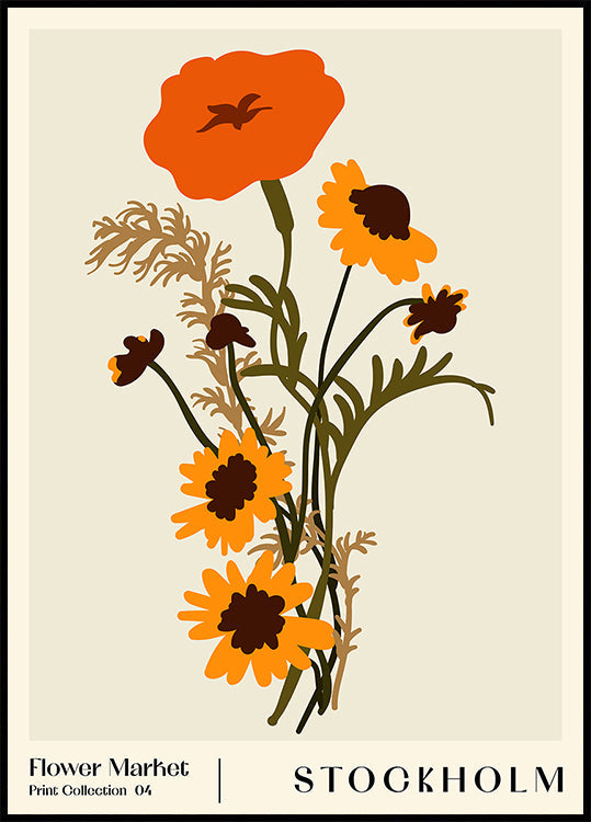 Flower Market. Stockholm Plakat