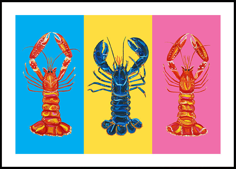 Lobster Langoustines Pop Art Plakat