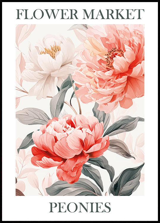 Peonies Pink Plakat - Posterbox.dk