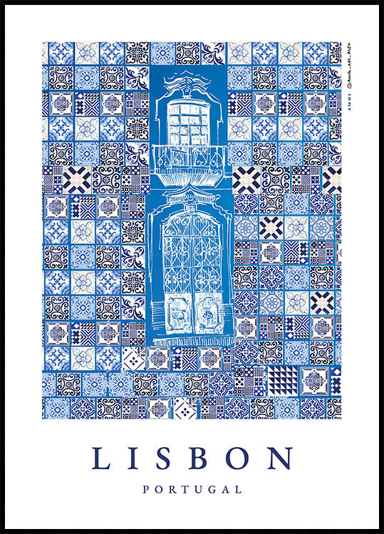 Lisbon, Portugal Patterns Plakat