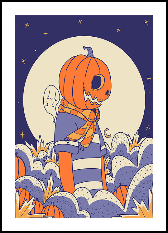 Pumpkin and ghost Plakat