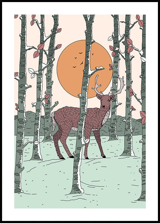 Deer In The Forest Plakat