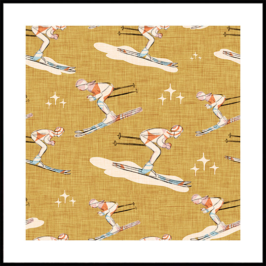 Winter Sports   Retro Vintage Ski Blue.png Plakat