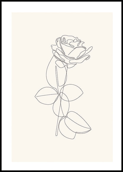 Line Art Rose Plakat