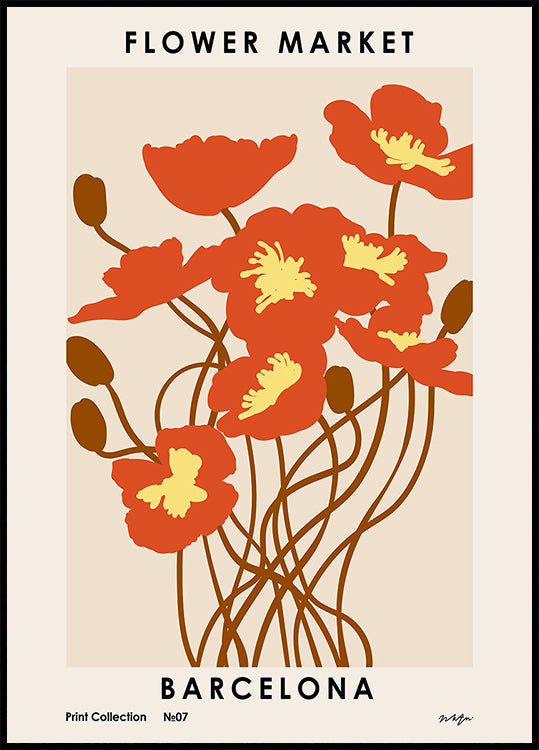 Flower Market. Barcelona Plakat