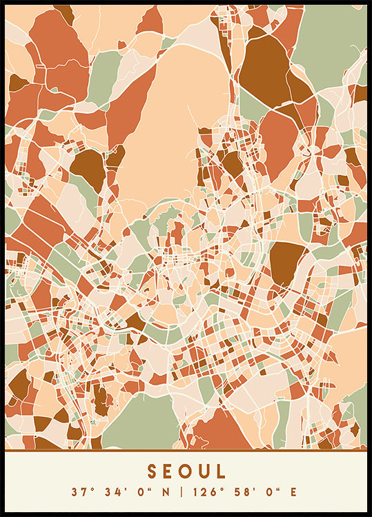 Black Maps Earth Tones 79 Plakat