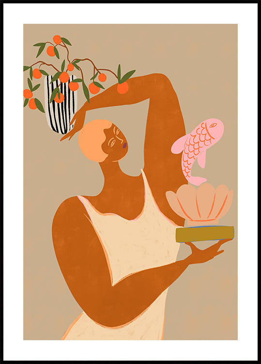 Fish And Oranges Poster