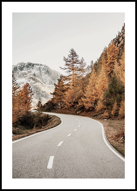 Autumn Mountain Road Plakat