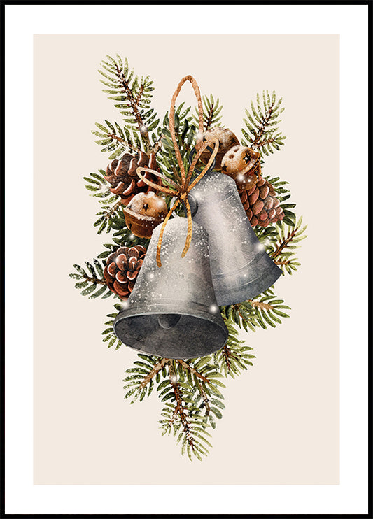 Watercolor Christmas Bells Plakat