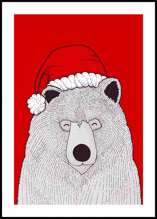 Santa red bear Plakat