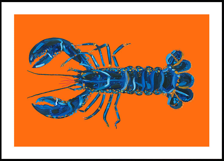 Lobster On Orange Plakat