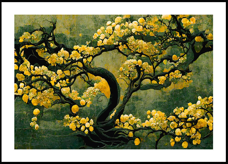 Golden Blossom Tree Plakat