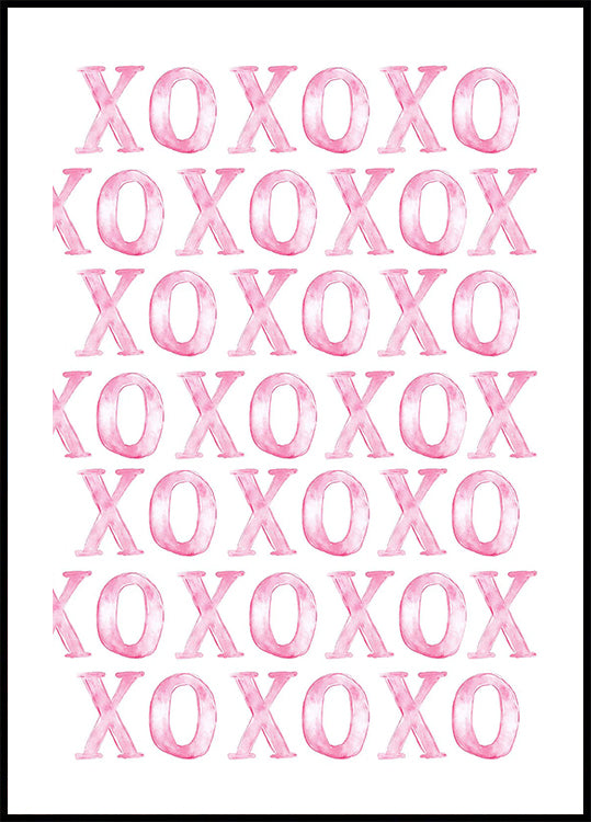 XOXO Pink Pattern Plakat