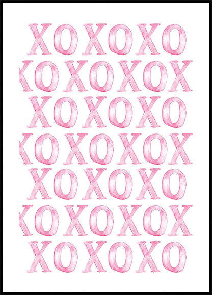 XOXO Pink Pattern Plakat