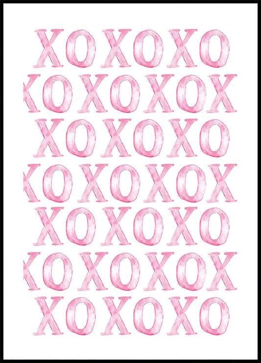 XOXO Pink Pattern Plakat