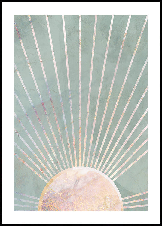 Sage Green Boho Sun Plakat