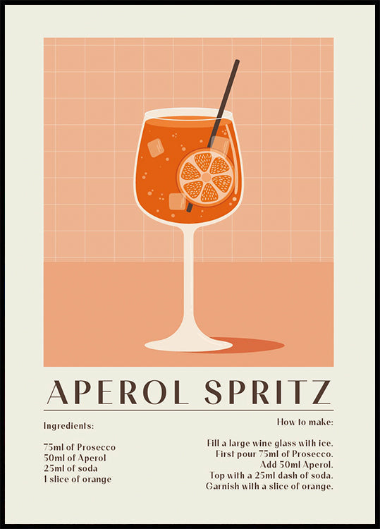Aperol Spritz Recipe Plakat - Posterbox.dk