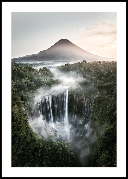 Tumpak Sewu Waterfalls and Mount Semeru Plakat