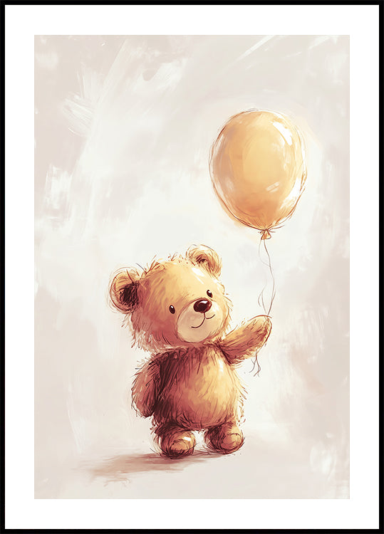 Teddy Bear and Balloon Plakat