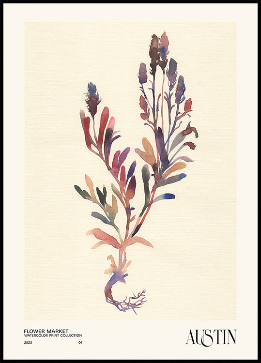 Watercolor print collection. Flower market - Austin