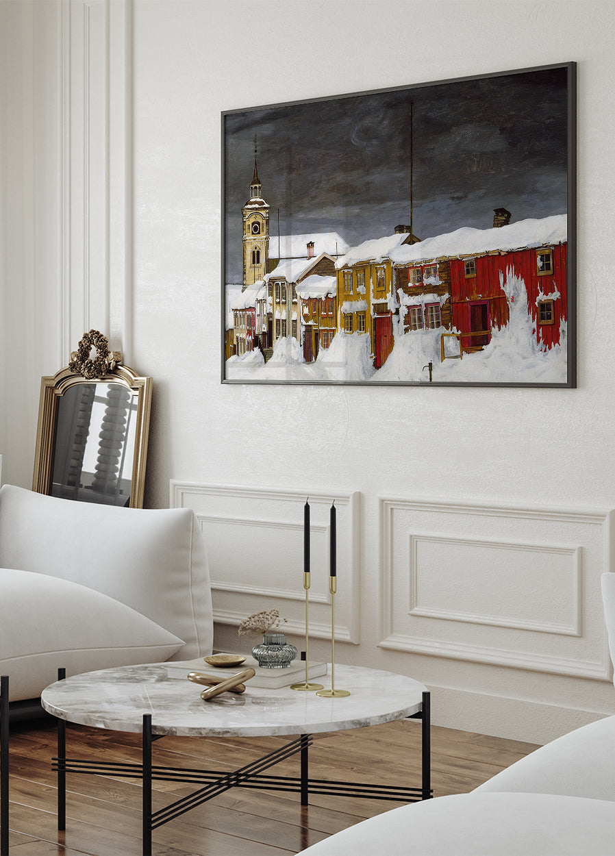 Gate i Røros By Harald Sohlberg Poster Plakat - Posterbox.dk