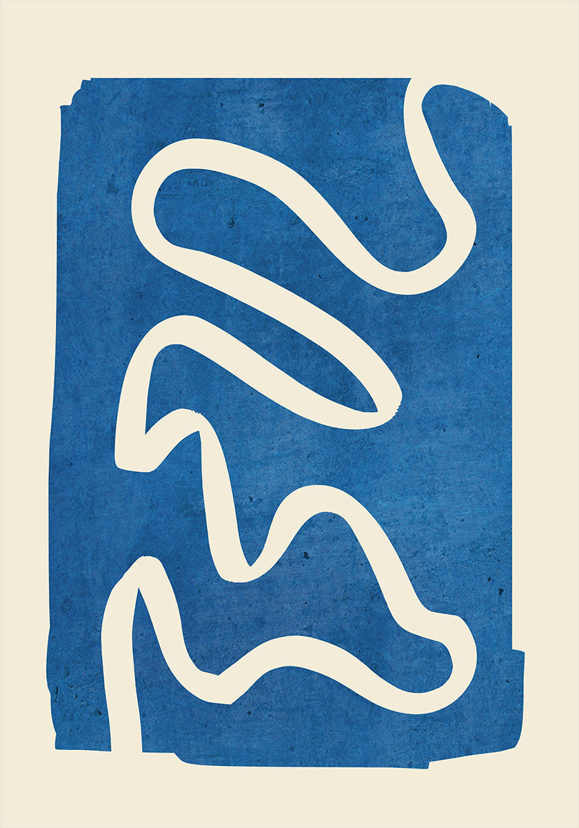 Geometric Abstract Minimal Blue Plakat