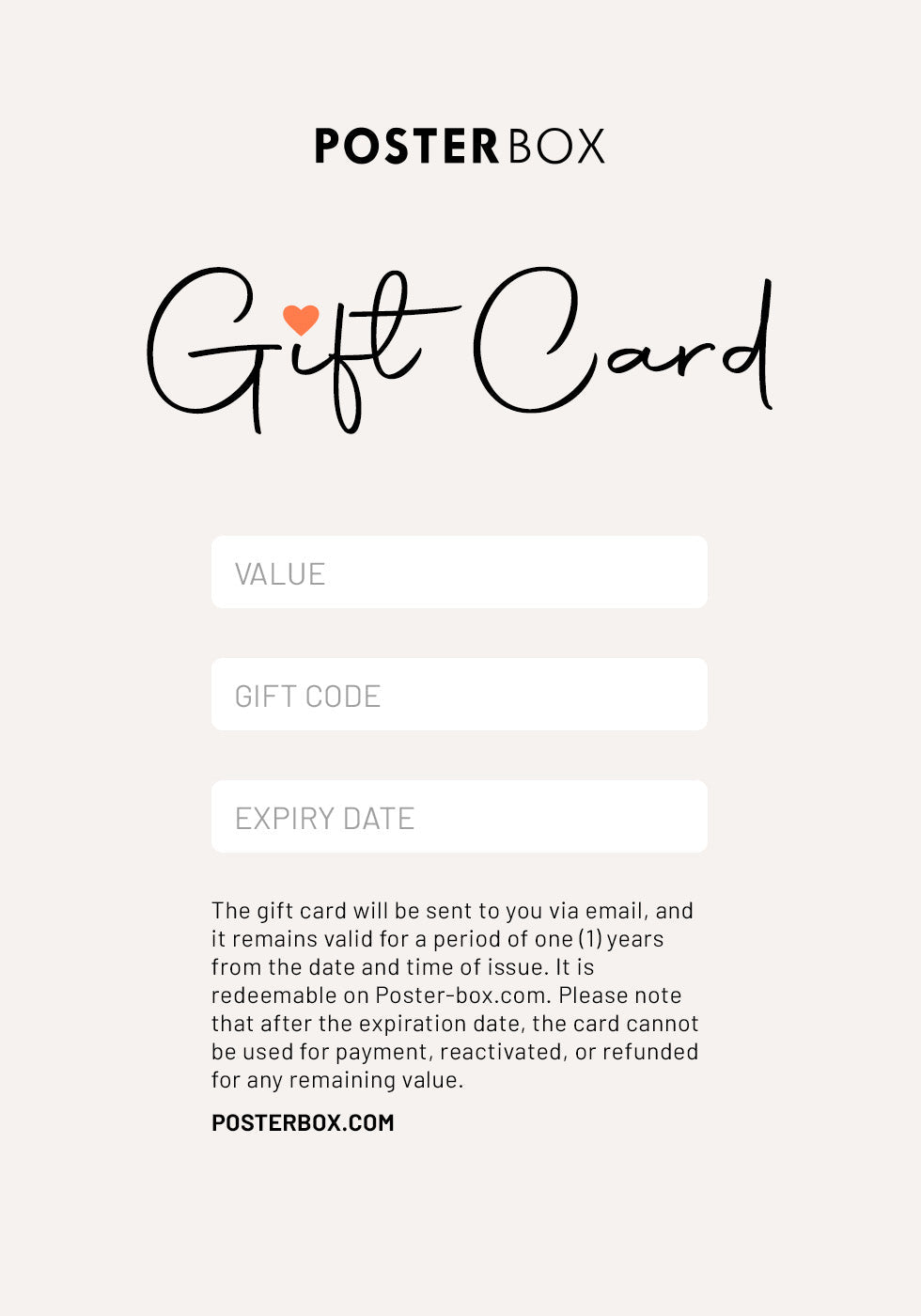 Posterbox Gavekort