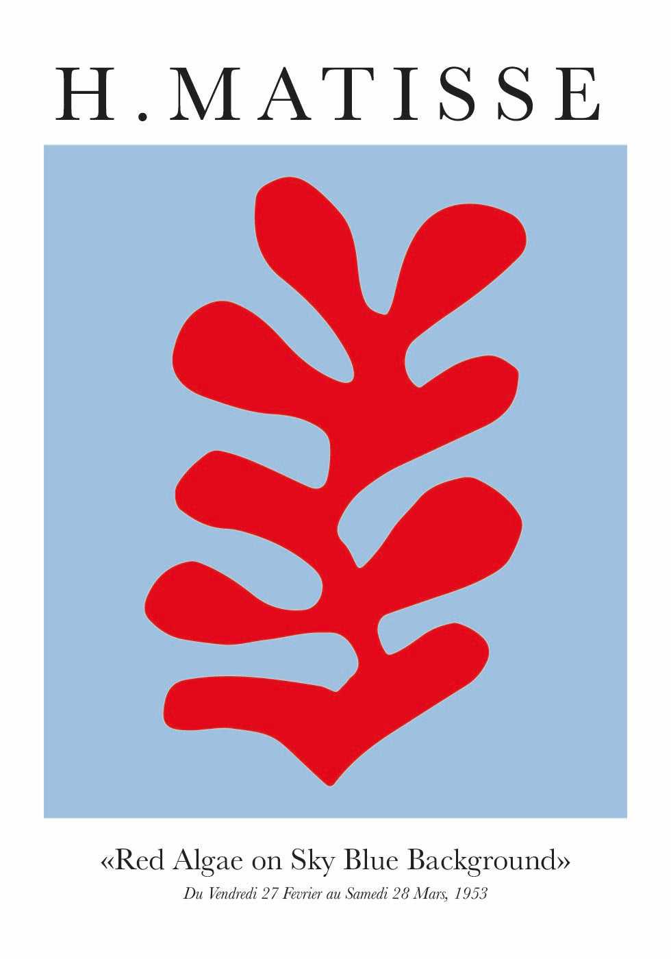 H.Matisse Red Algae on Sky Blue Background Plakat