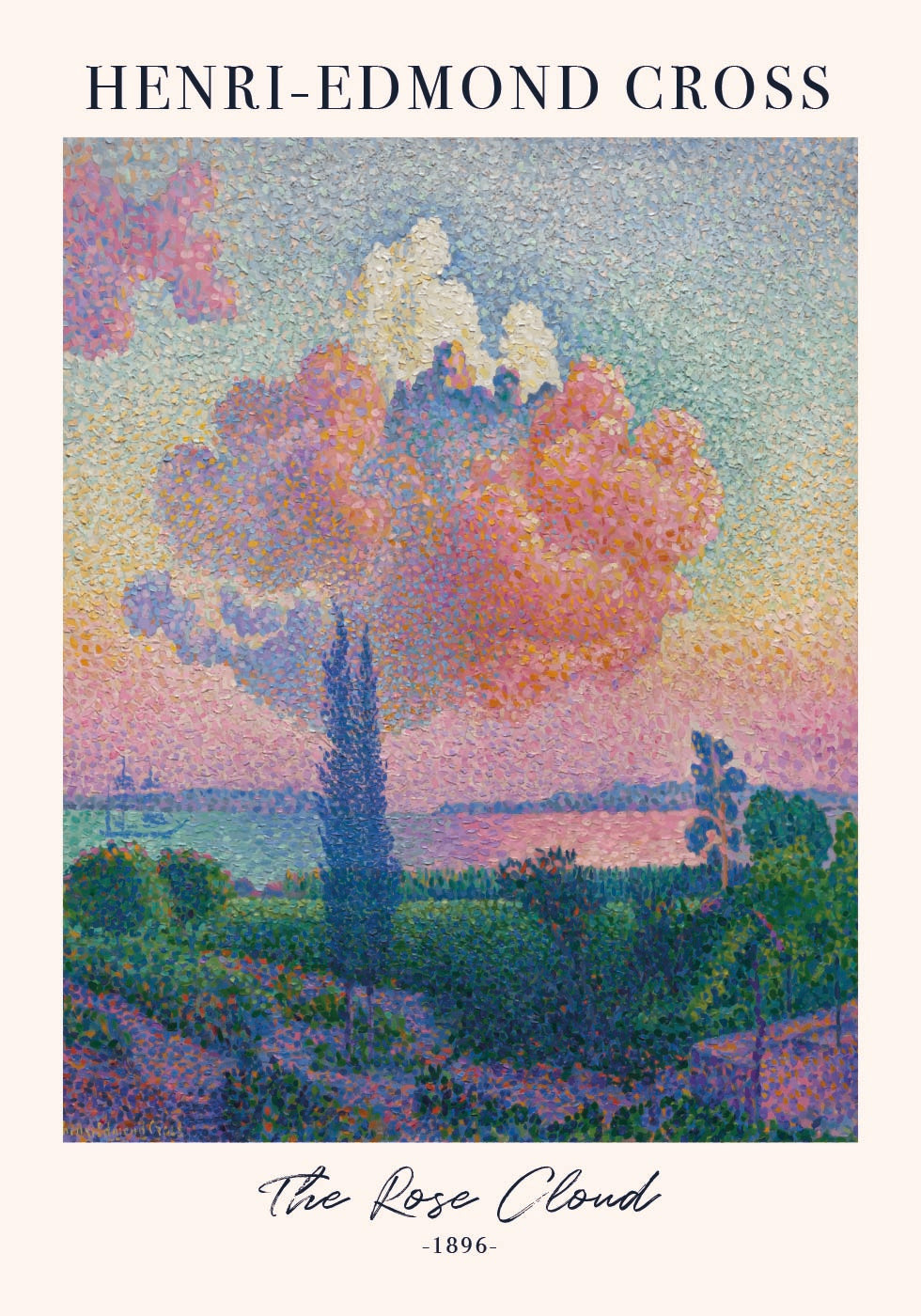 The Rose Cloud by Henri-Edmond Cross Plakat