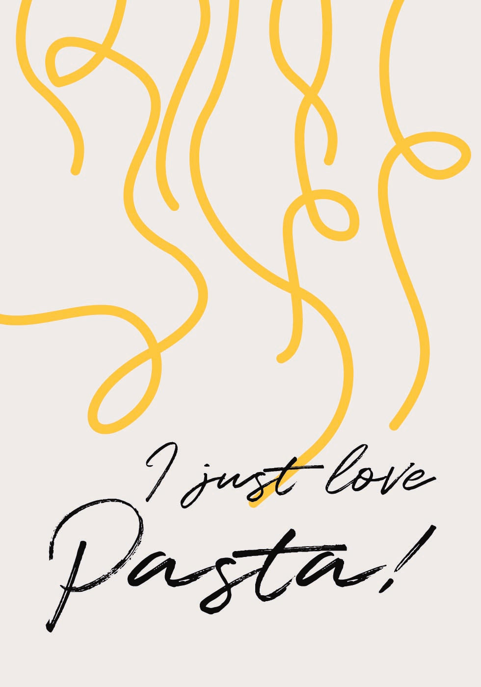 I Just Love Pasta Plakat - Posterbox.dk