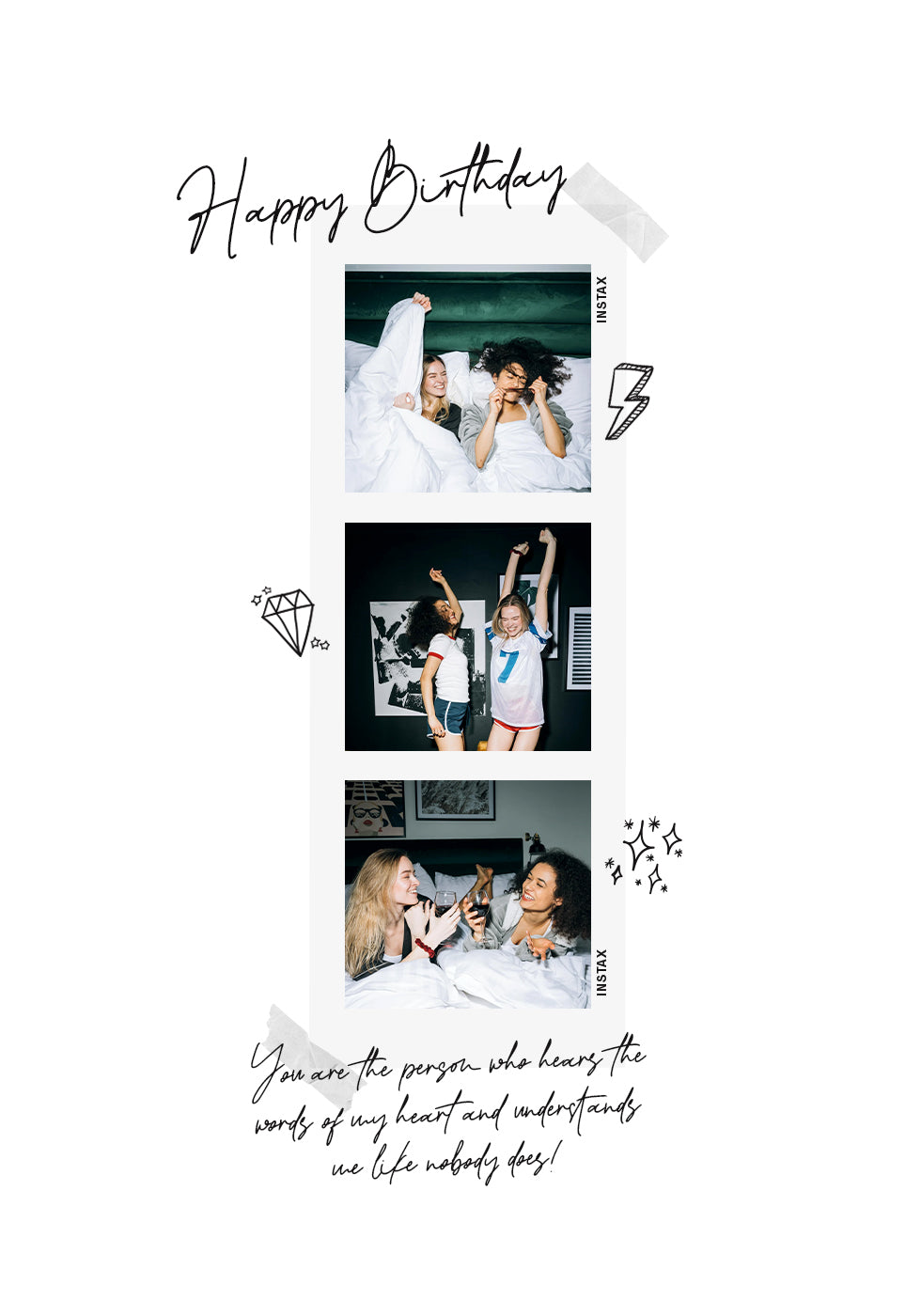 Happy Birthday Personalized Instax Collage Plakat