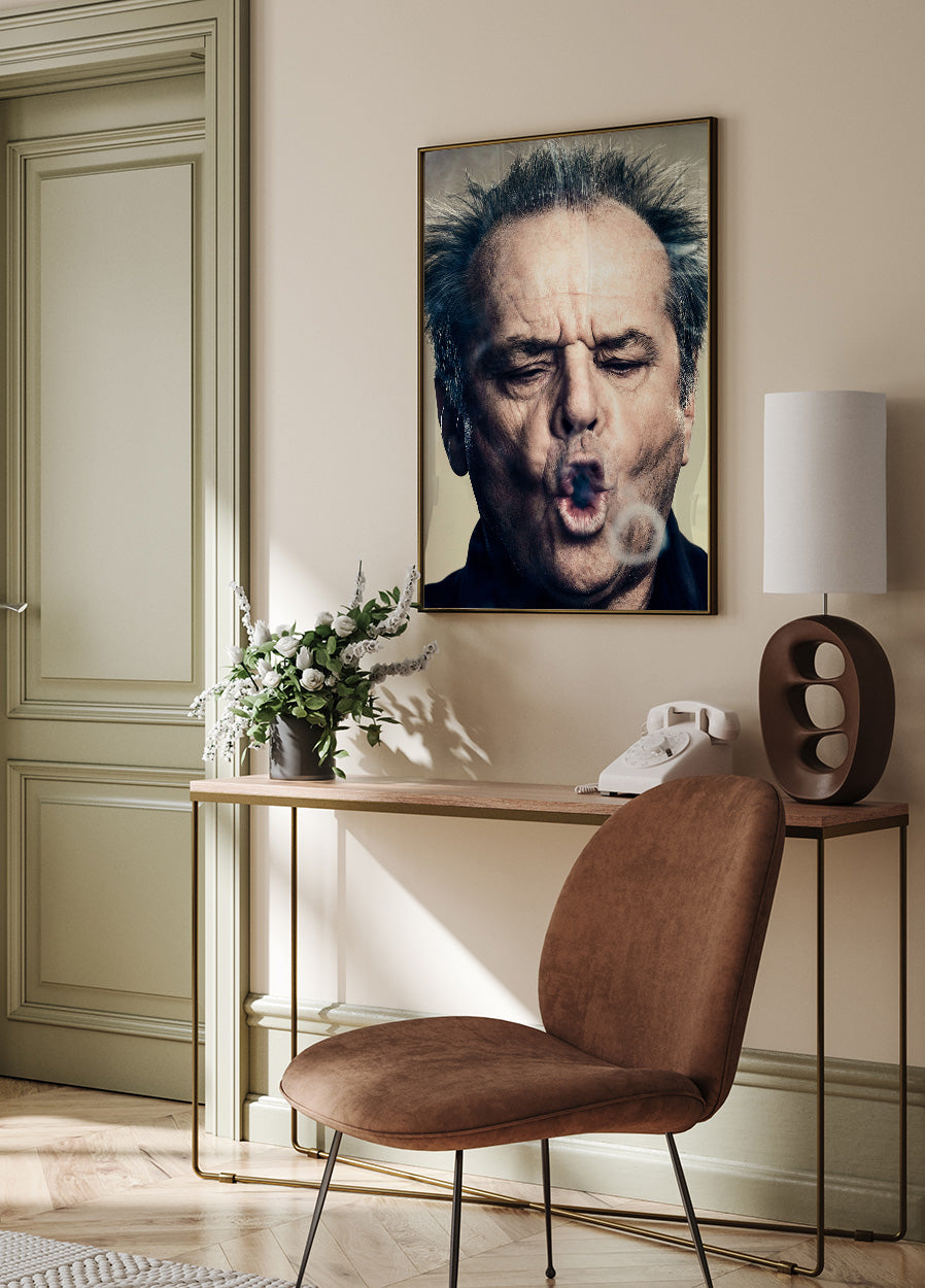 Jack Nicholson Smoking Portrait Plakat - Posterbox.dk