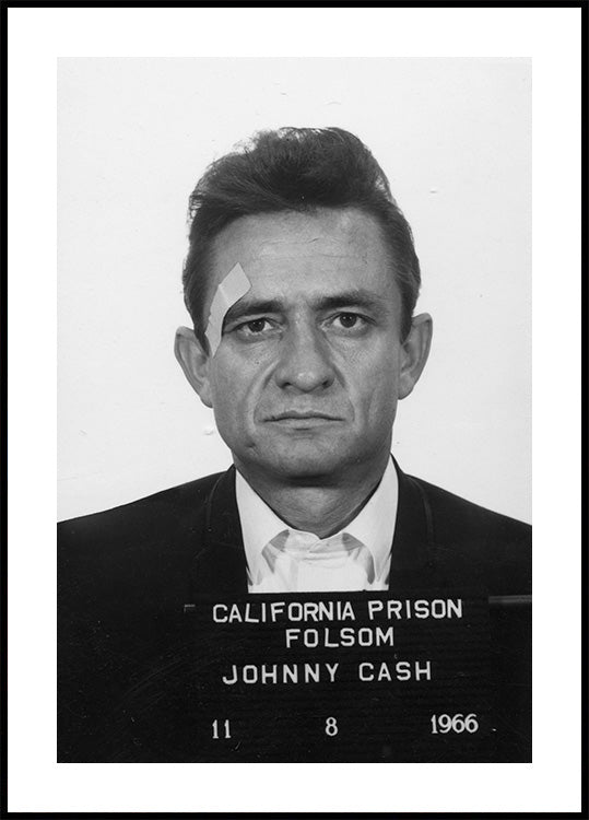 Johnny Cash Mug Shot Plakat - Posterbox.dk