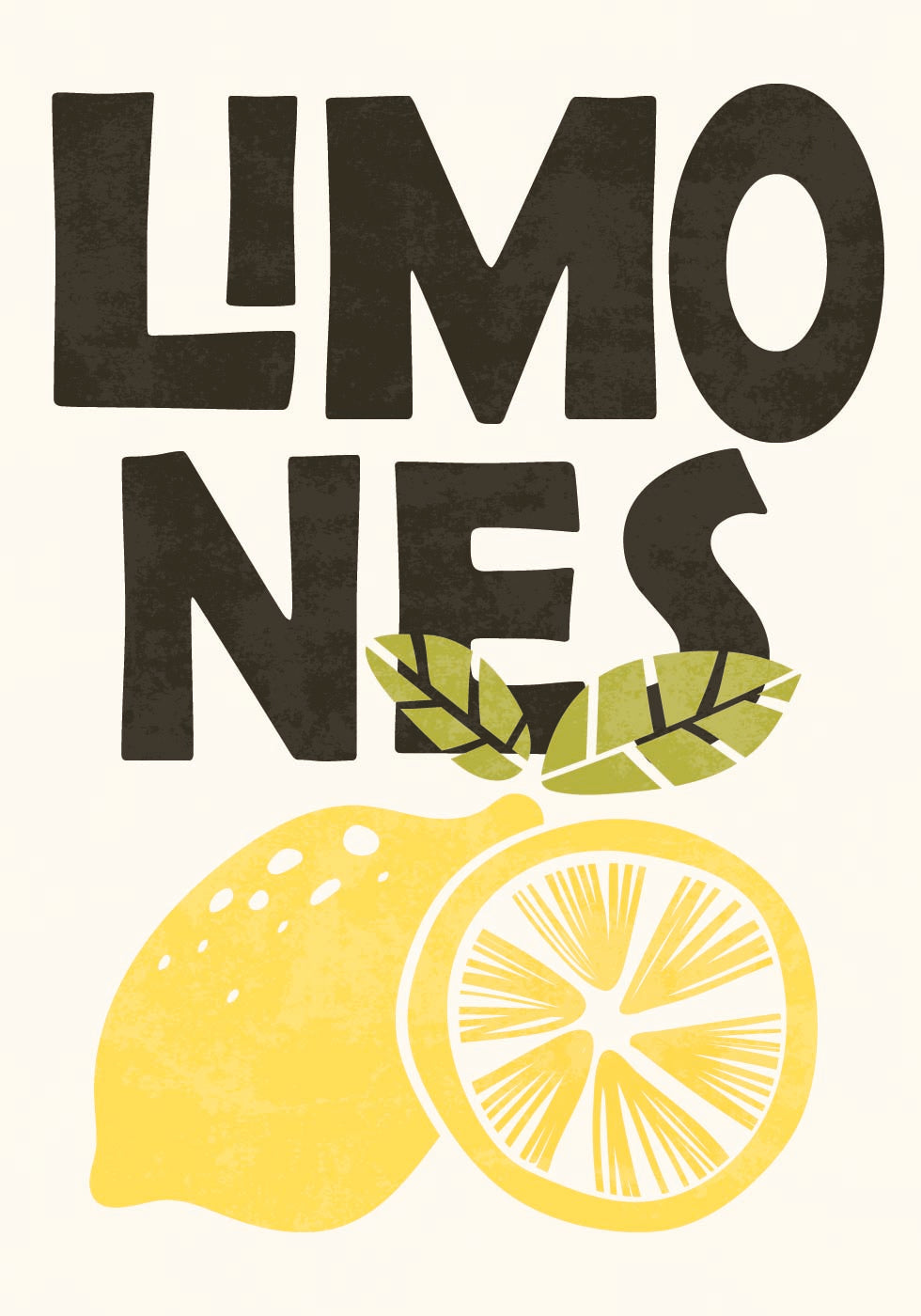 Retro Lemons Illustration Plakat