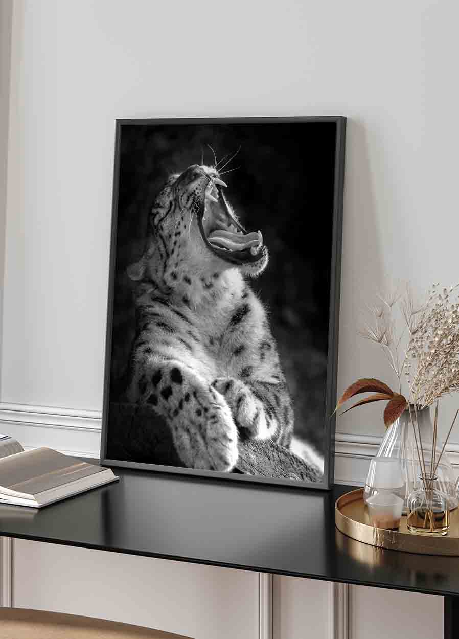 Majestic Leopard Roar Plakat - Posterbox.dk