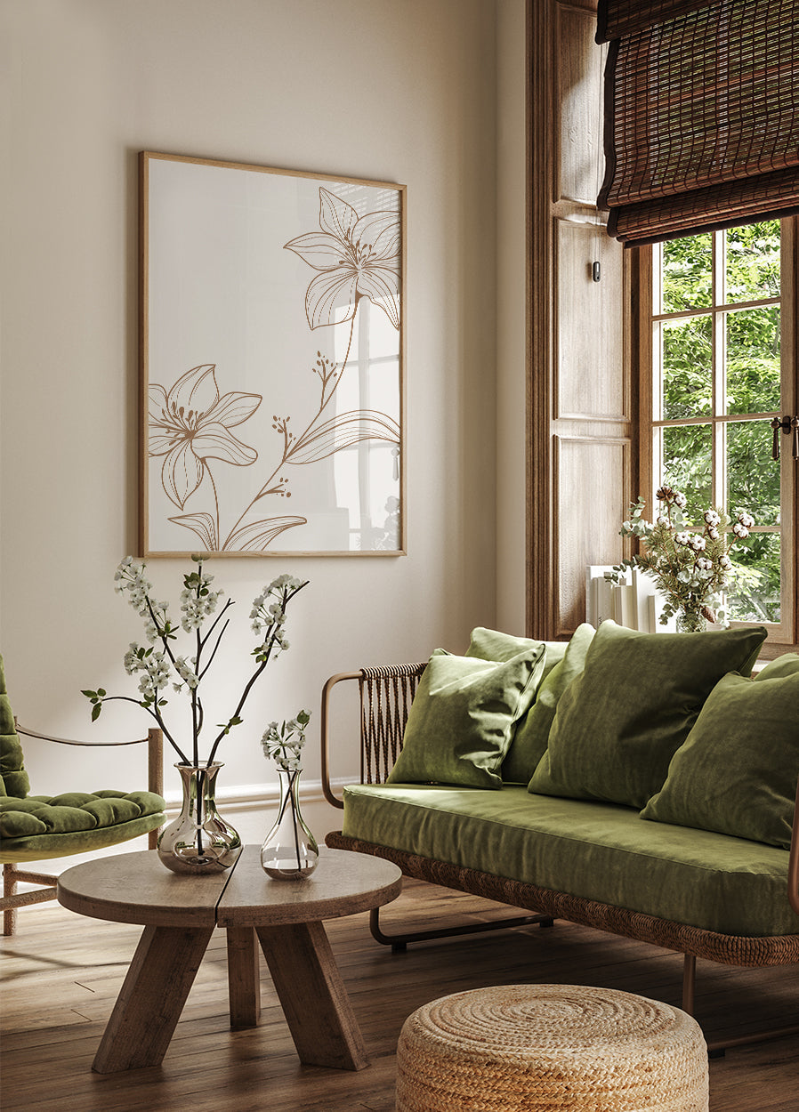 Line Art Flower No.1 Plakat - Posterbox.dk