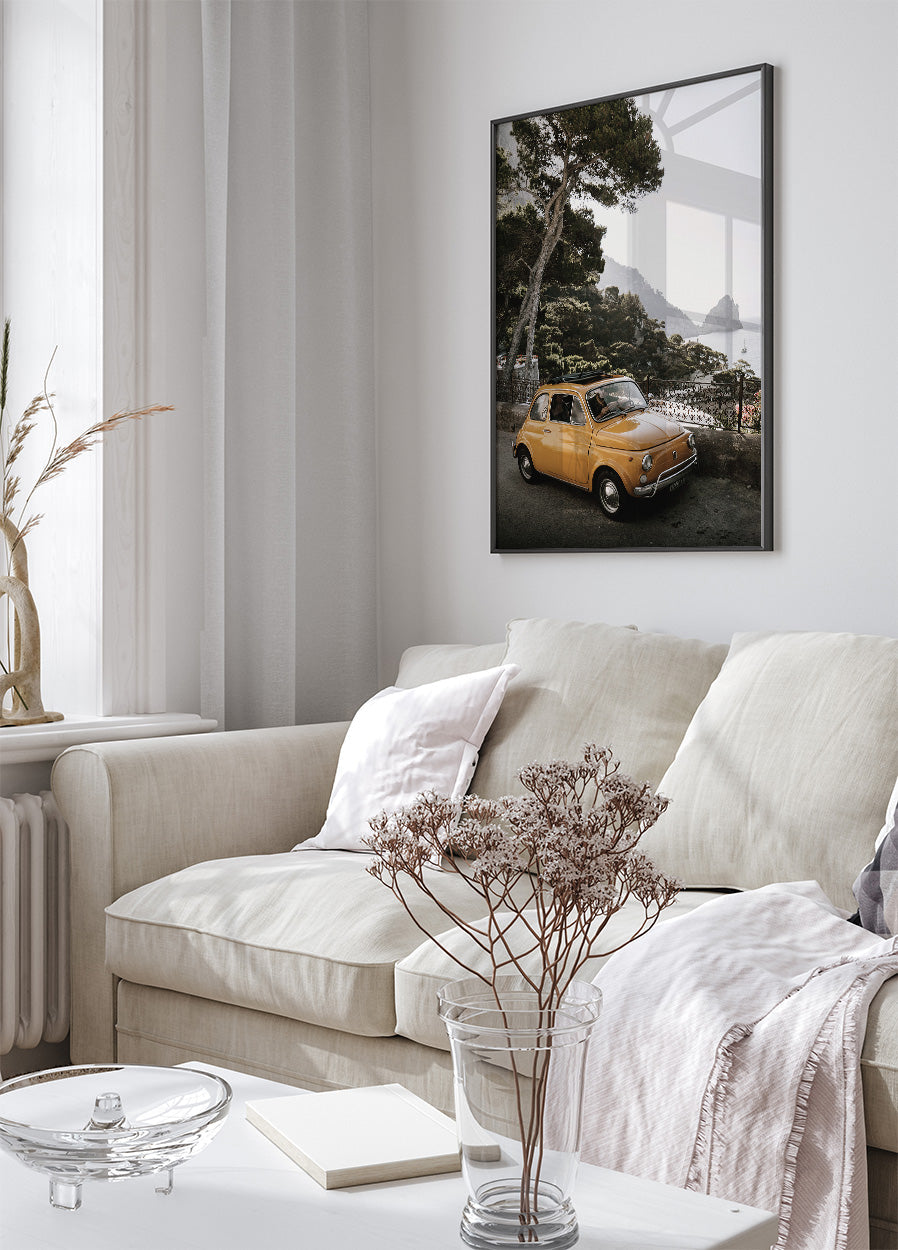 Little Orange Car in Capri Portrait Plakat - Posterbox.dk