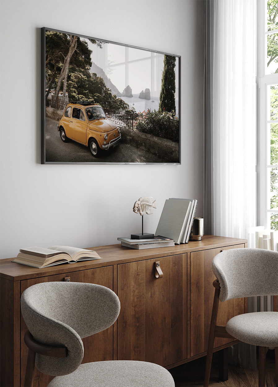 Little Orange Car in Capri Plakat