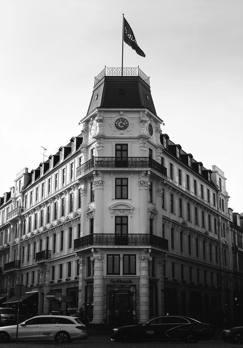 Copenhagen Historic Building Black & White Plakat