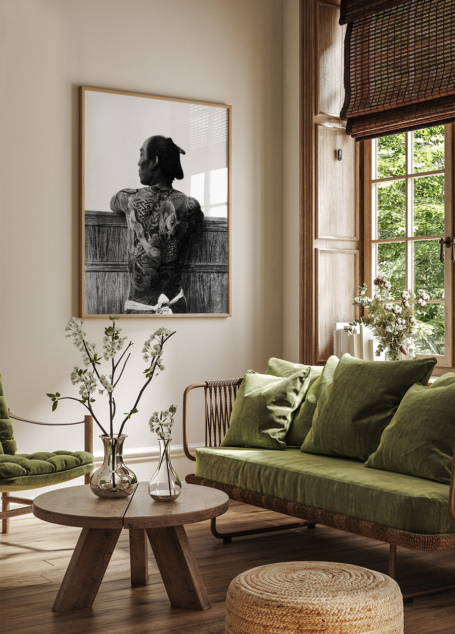 Man With Tattoo By Kusakabe Kimbei Plakat - Posterbox.dk