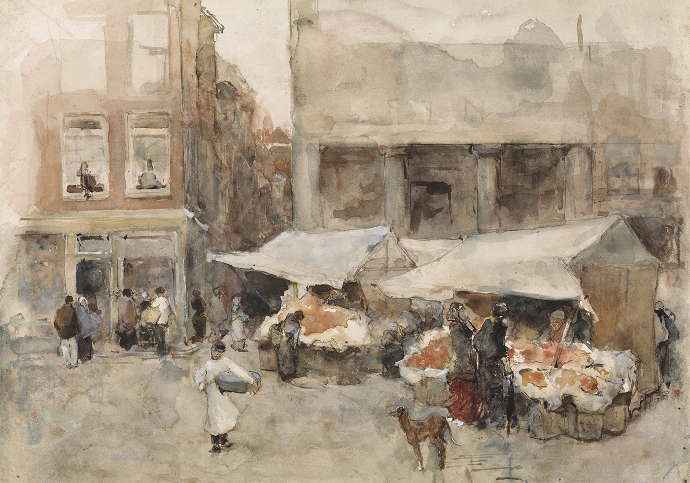 Markt Met Bloemenstalletjes By Floris Arntzenius Plakat - Posterbox.dk