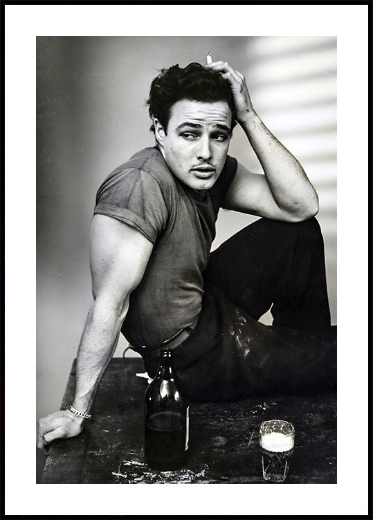 Marlon Brando Vintage Portrait Plakat - Posterbox.dk