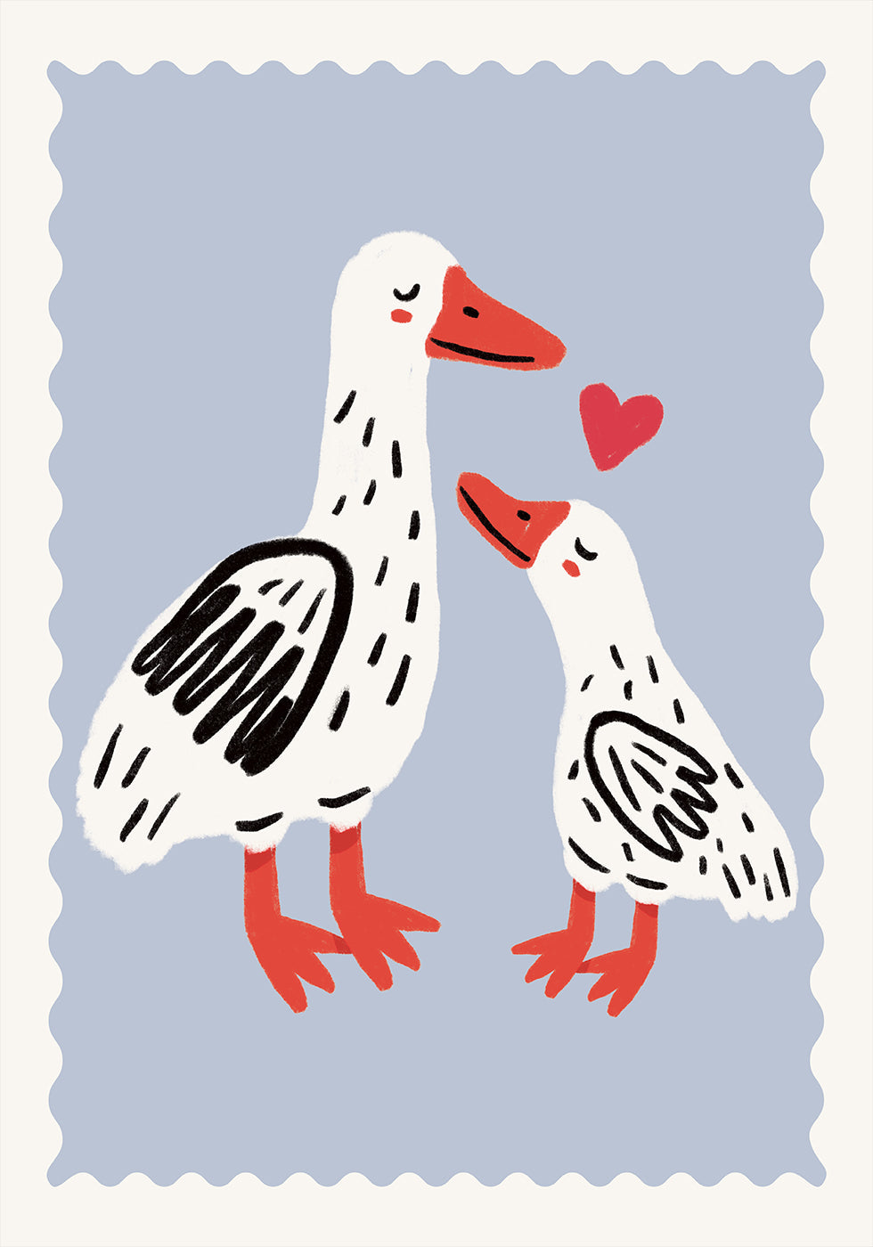 Mother duck and duckling Plakat