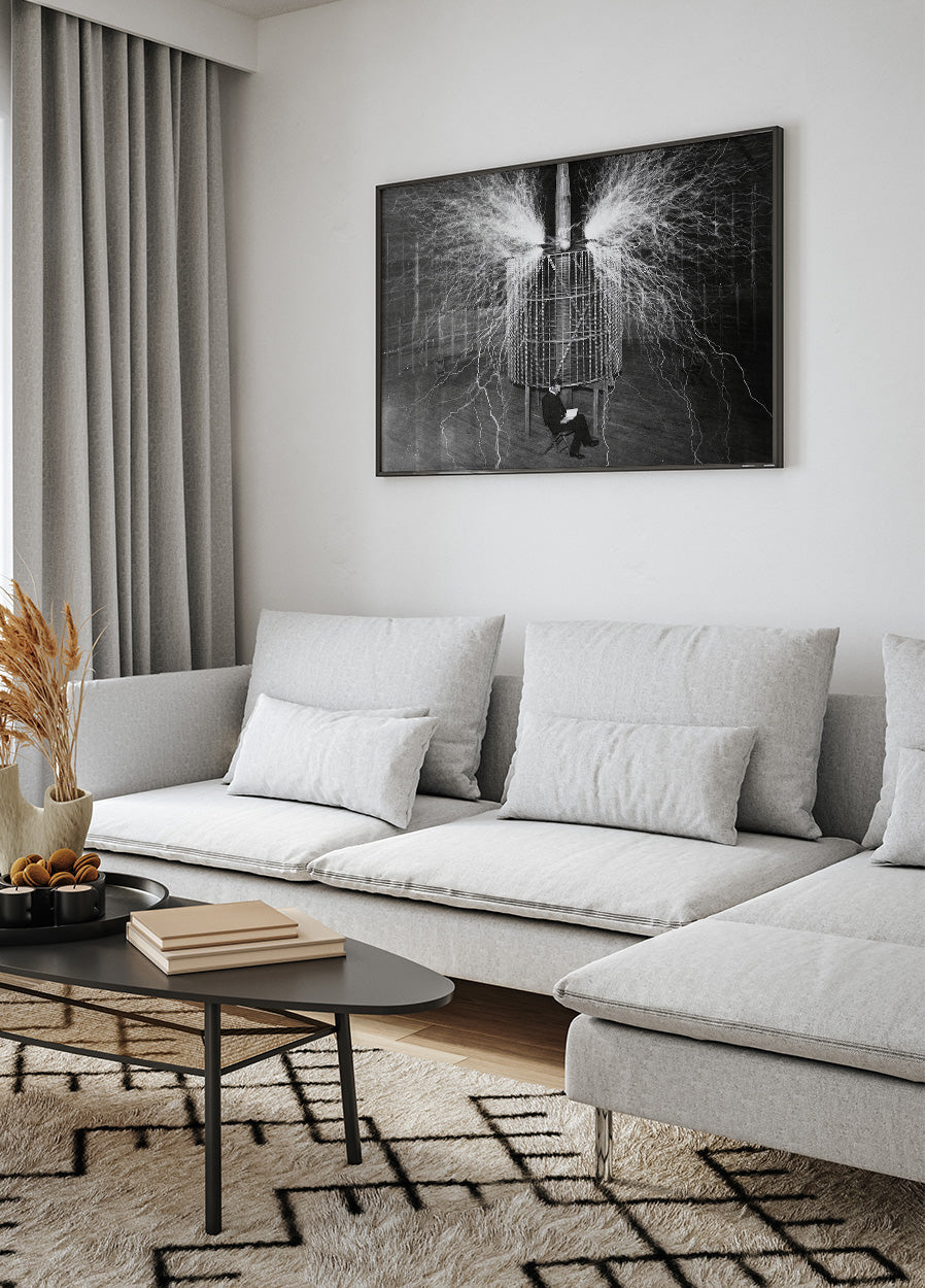 Nikola Tesla Electricity in Lab Plakat - Posterbox.dk