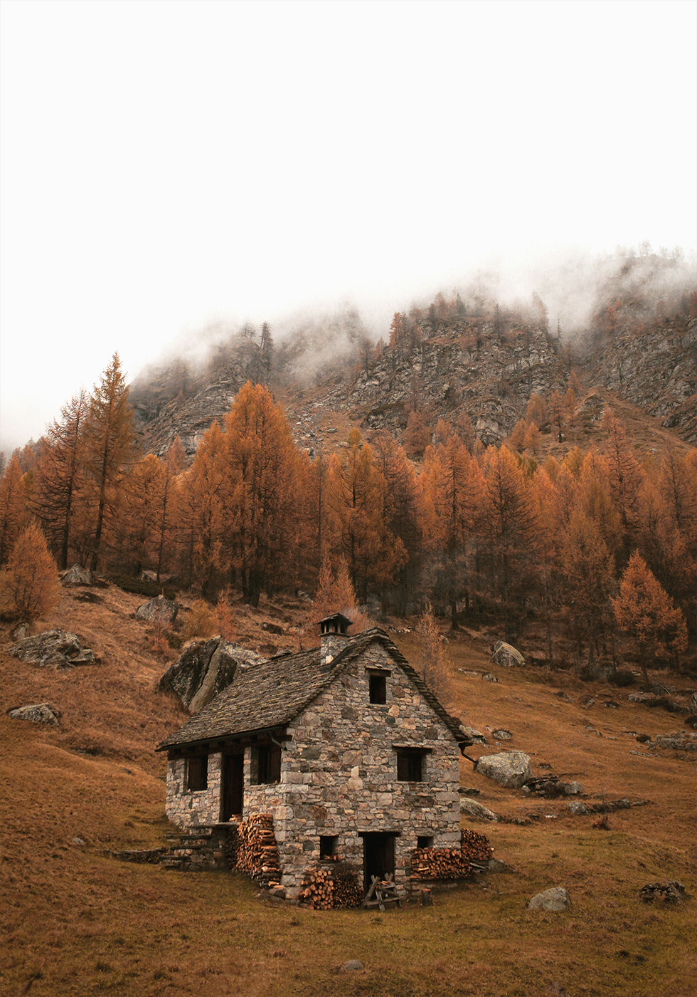 Autumn Mountain Cabin Plakat