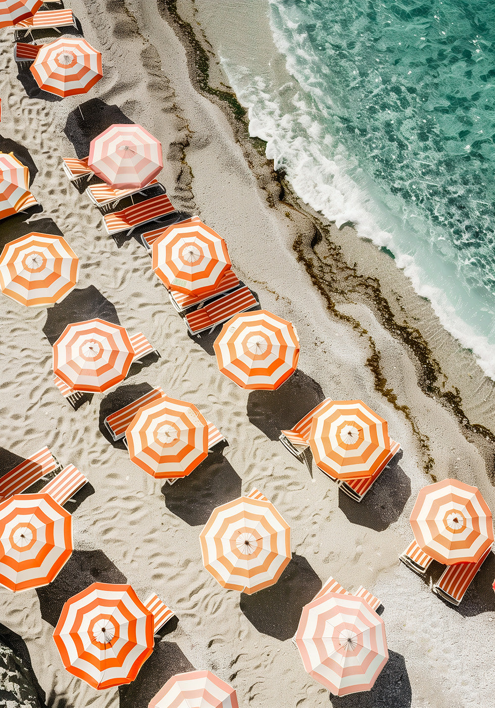 Orange Beach Umbrellas Plakat