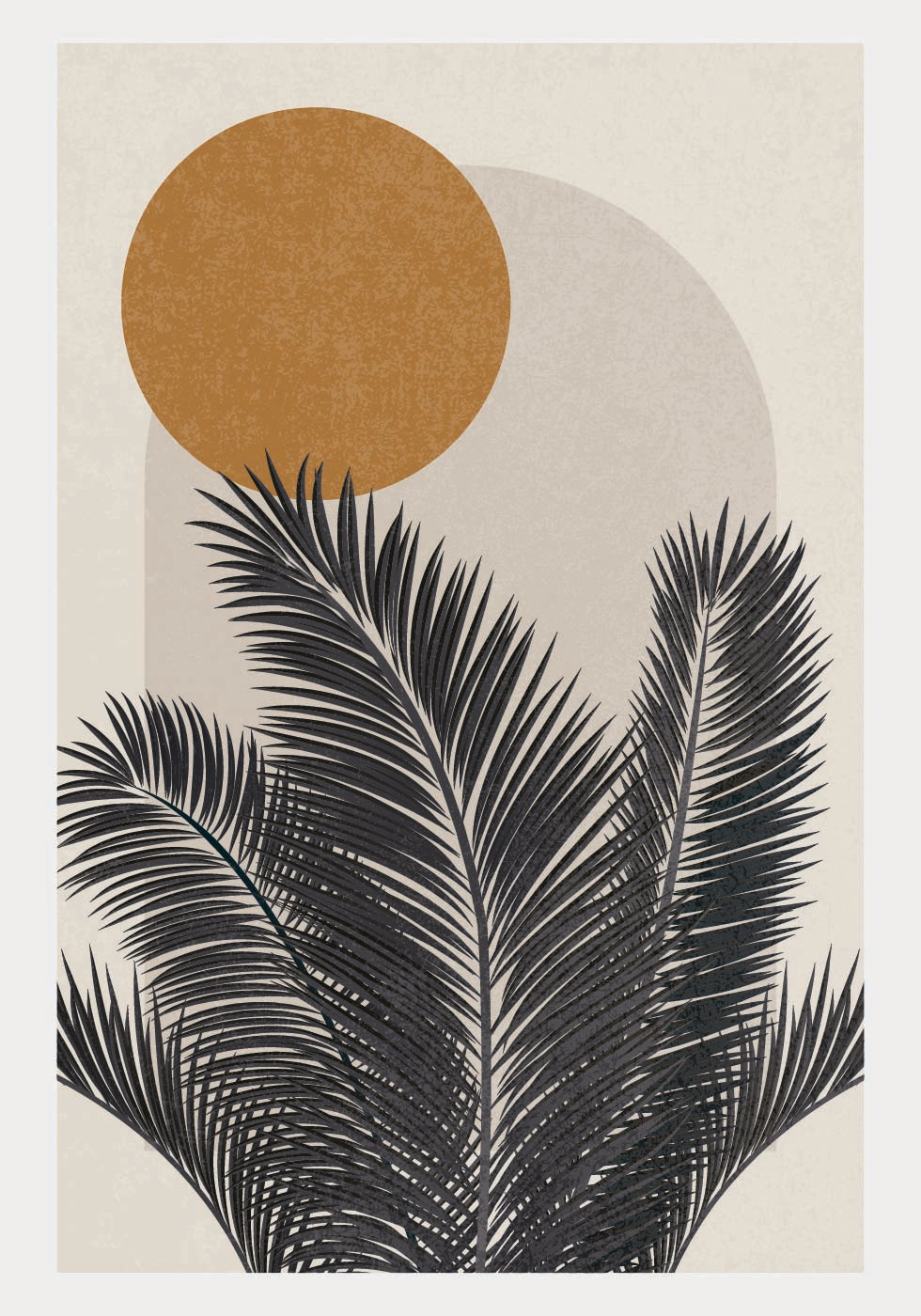 Palm and Sun, Botanical Abstract Plakat