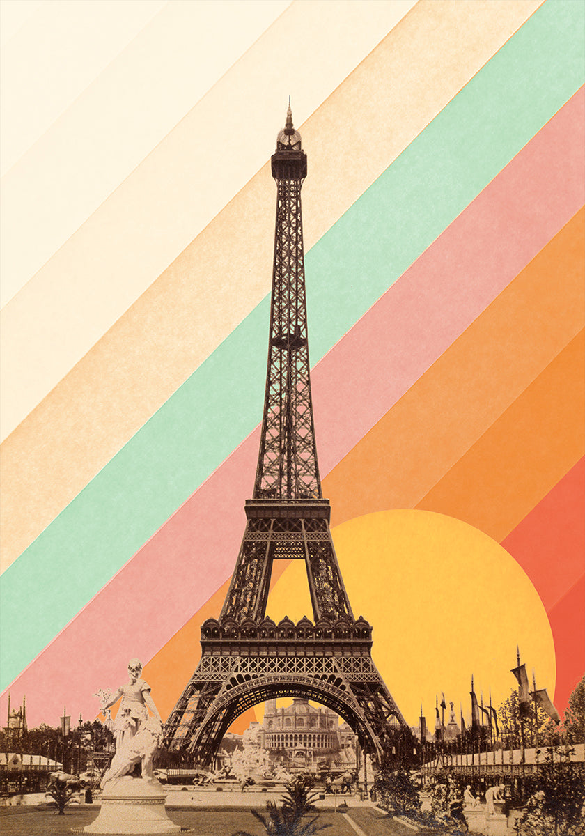 Eiffel Tower Rainbow Plakat