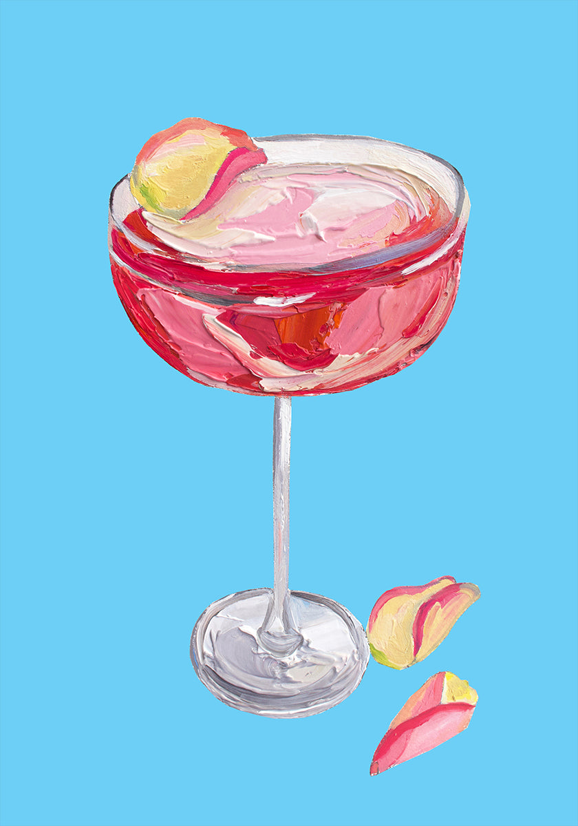 Sparkling Rose Gin Cocktail Plakat