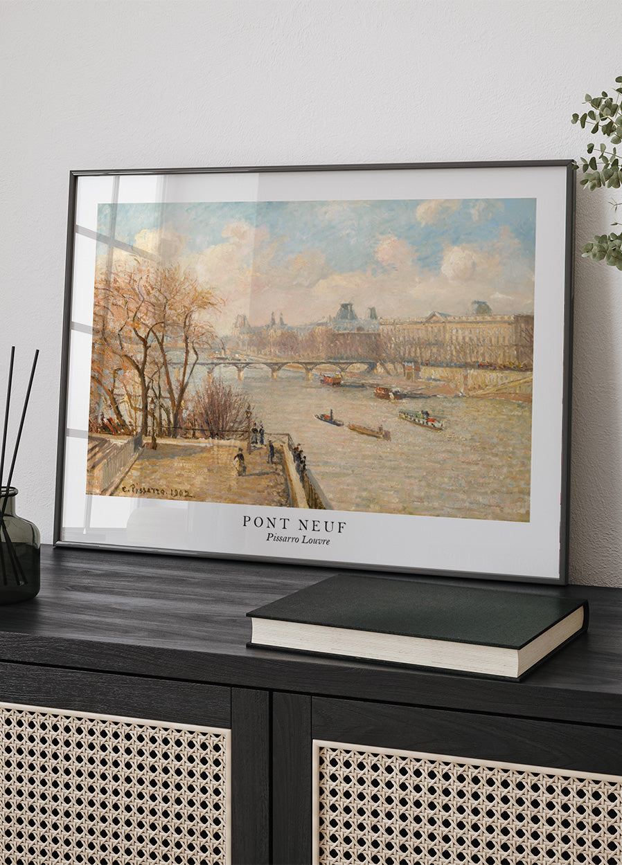 Pissarro Louvre From Pont Neuf Plakat